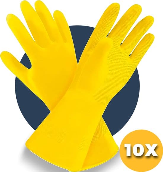 schoonmaak handschoenen maat l 10 stuks waterdicht rubberen