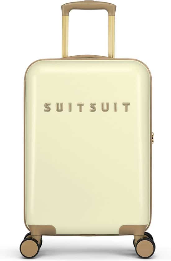 suitsuit fusion handbagage koffer met 4 wielen 55 cm 33l zacht geel