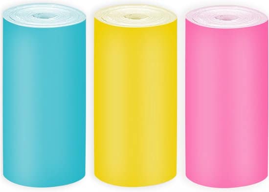 3 rollen gekleurd pocket printer papier voor mini pocket printer mini