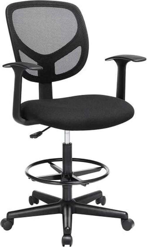 ergonomische extra hoge bureaustoel met in hoogte verstelbare voetsteun