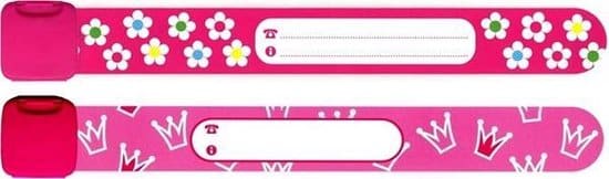 infoband polsbandjes set van 2 sos naambandjes voor kinderen 1 x bloemen