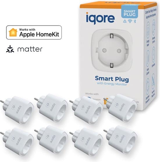 iqore 8 pack slimme stekker wifi apple homekit met ondersteuning voor