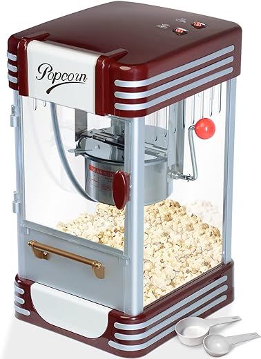 retro popcornmachine 60 l u 200 g 10 min roestvrijstalen pot voor zoute
