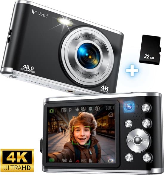 vosoi digitale camera fotocamera fototoestel vlog camera compact
