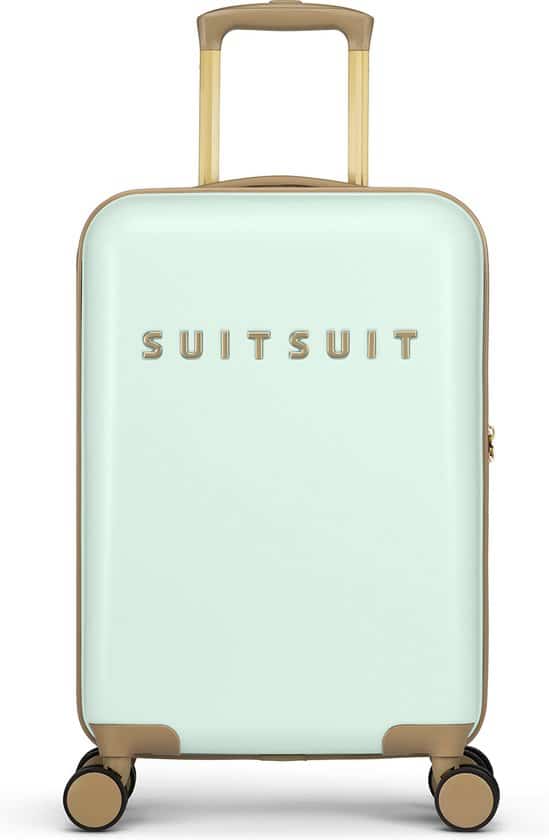 suitsuit fusion handbagage koffer met 4 wielen 55 cm 33l zacht groen