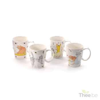 set van 4 theetassen met katten 250ml theebe